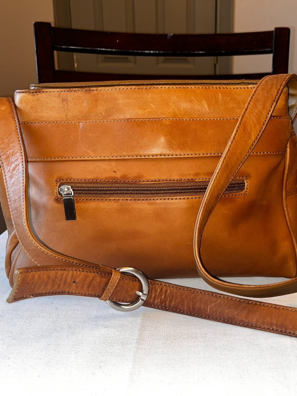 Vintage Preston & York Leather Designer Shoulder Tote Purse ~ Restored